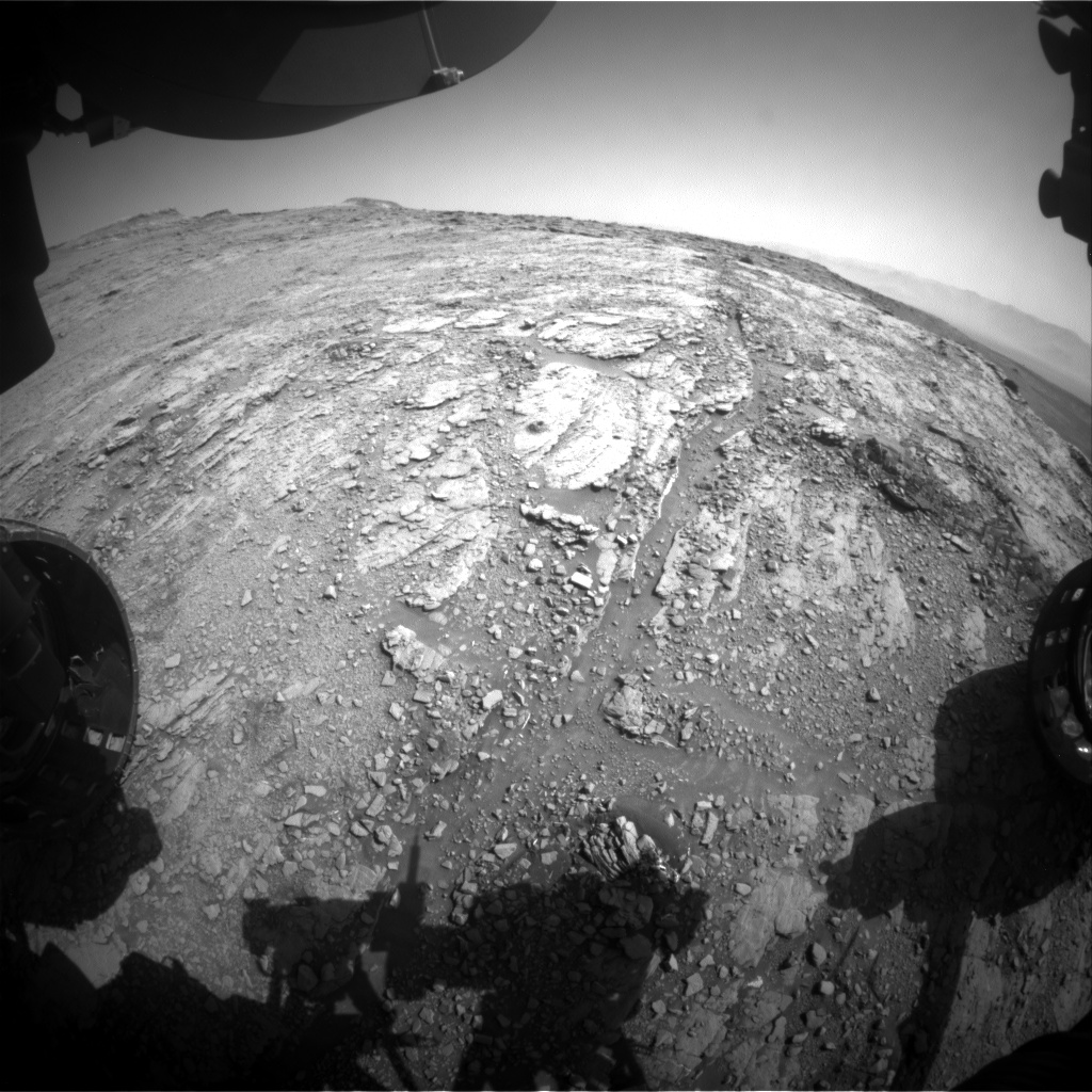 Nasa's Mars rover Curiosity acquired this image using its Front Hazard Avoidance Camera (Front Hazcam) on Sol 2491, at drive 3002, site number 76