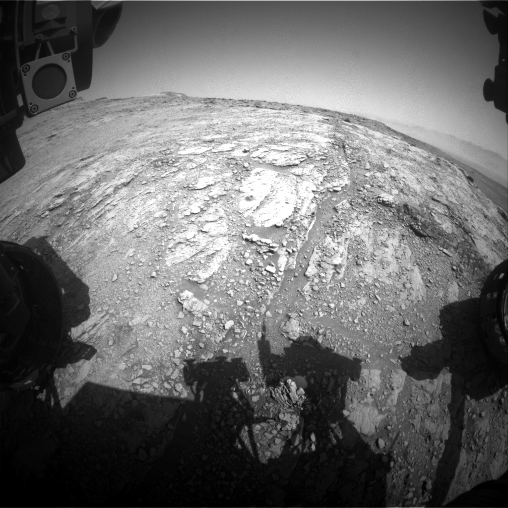 Nasa's Mars rover Curiosity acquired this image using its Front Hazard Avoidance Camera (Front Hazcam) on Sol 2493, at drive 3002, site number 76