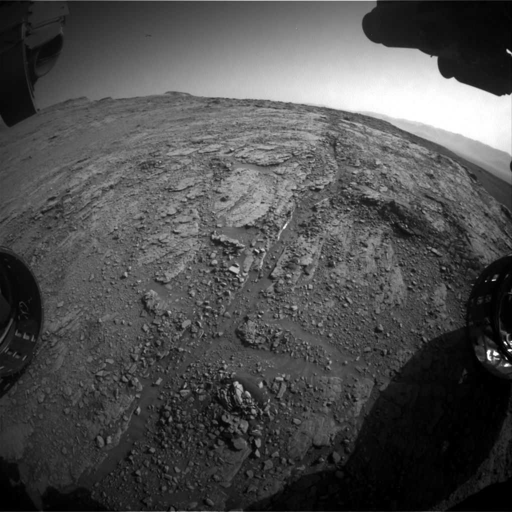Nasa's Mars rover Curiosity acquired this image using its Front Hazard Avoidance Camera (Front Hazcam) on Sol 2496, at drive 3002, site number 76