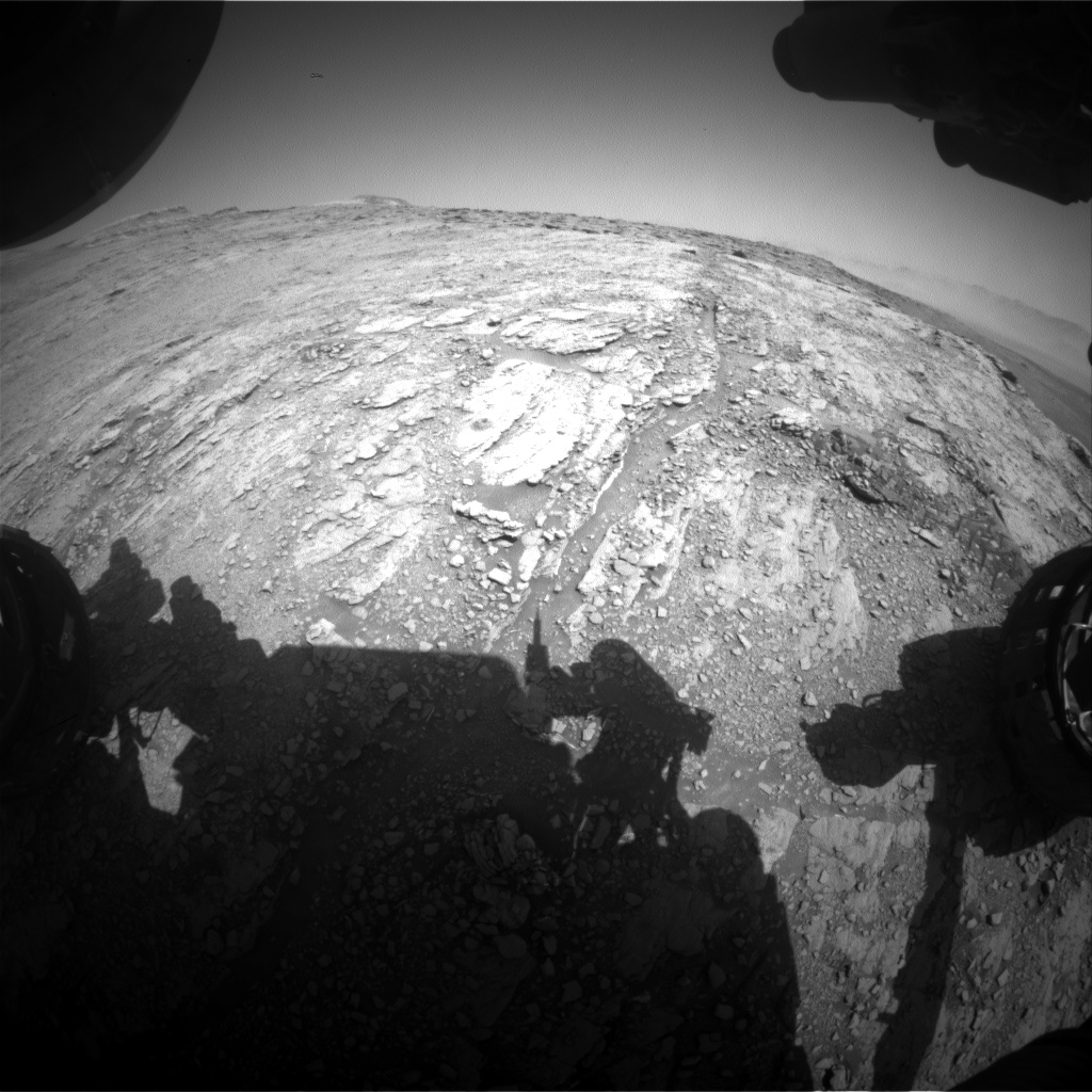 Nasa's Mars rover Curiosity acquired this image using its Front Hazard Avoidance Camera (Front Hazcam) on Sol 2499, at drive 3002, site number 76