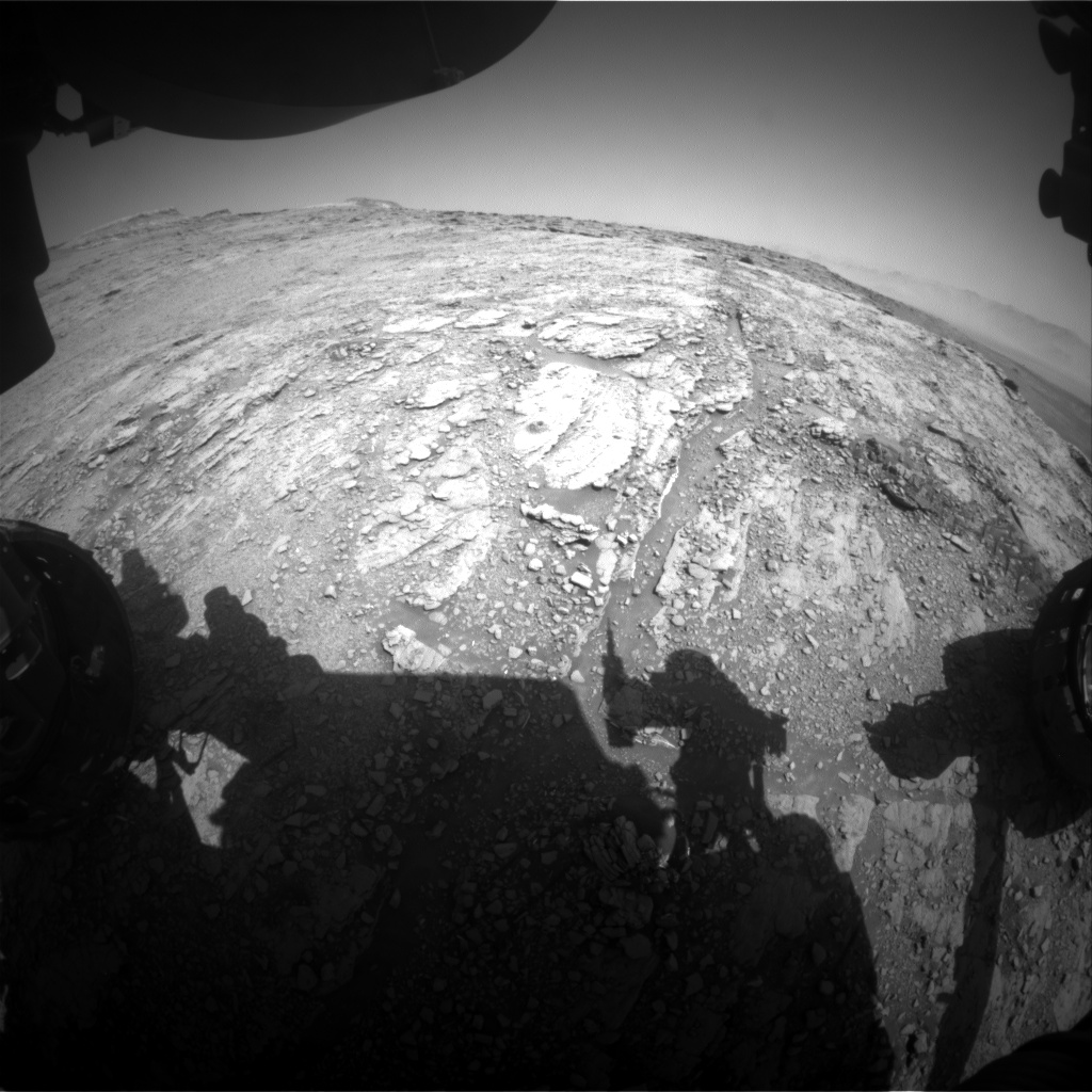 Nasa's Mars rover Curiosity acquired this image using its Front Hazard Avoidance Camera (Front Hazcam) on Sol 2506, at drive 3002, site number 76
