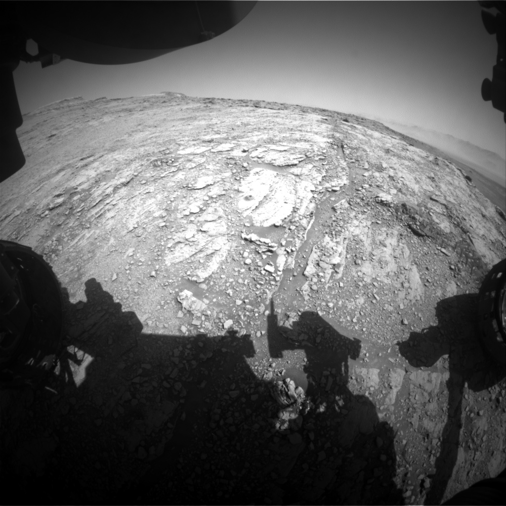 Nasa's Mars rover Curiosity acquired this image using its Front Hazard Avoidance Camera (Front Hazcam) on Sol 2514, at drive 3002, site number 76