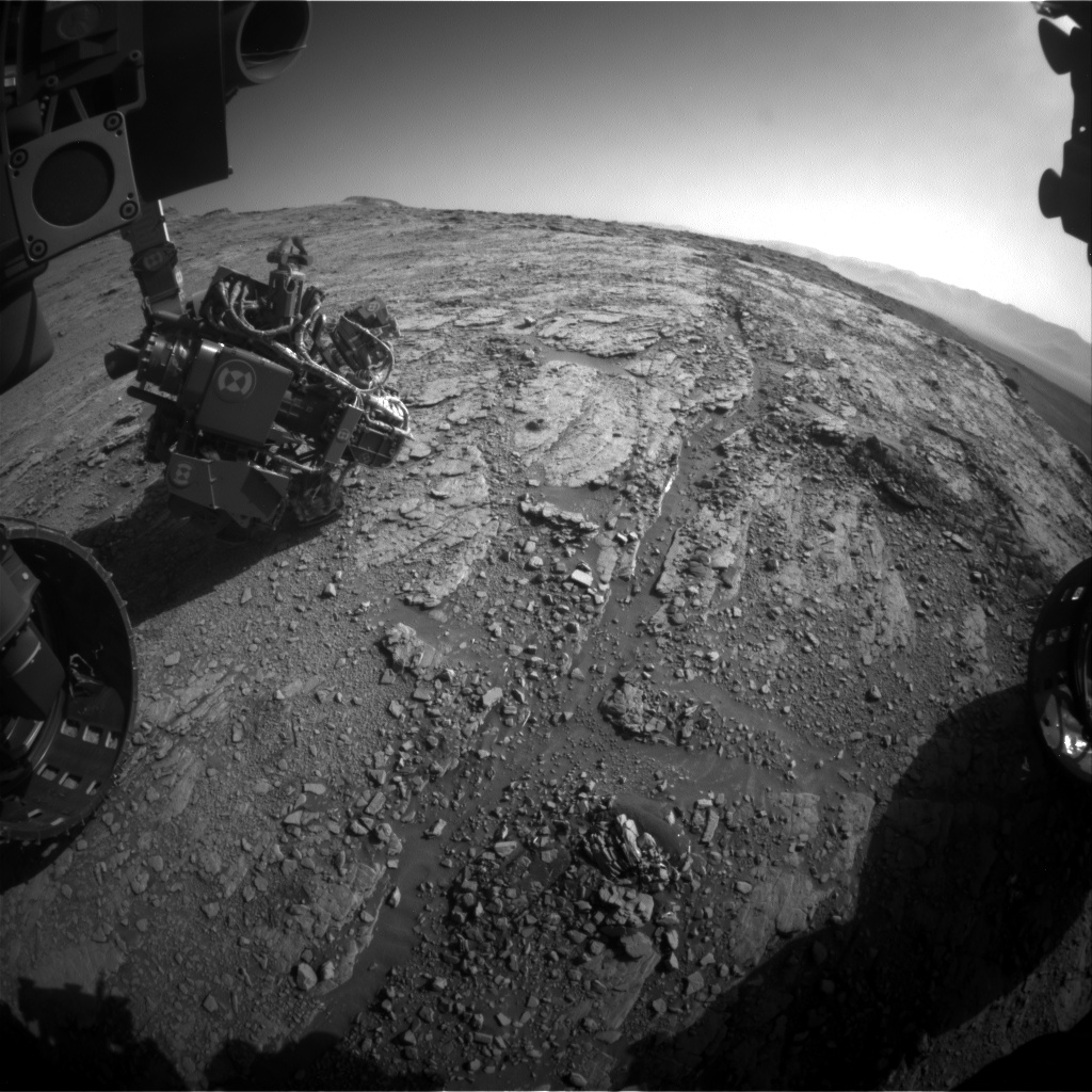 Nasa's Mars rover Curiosity acquired this image using its Front Hazard Avoidance Camera (Front Hazcam) on Sol 2524, at drive 3002, site number 76