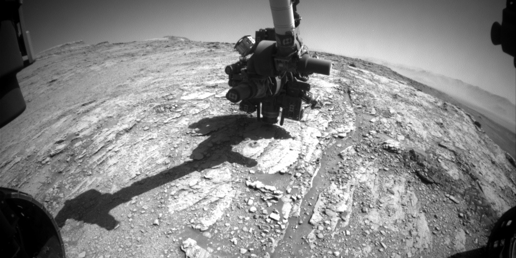 Nasa's Mars rover Curiosity acquired this image using its Front Hazard Avoidance Camera (Front Hazcam) on Sol 2527, at drive 3002, site number 76