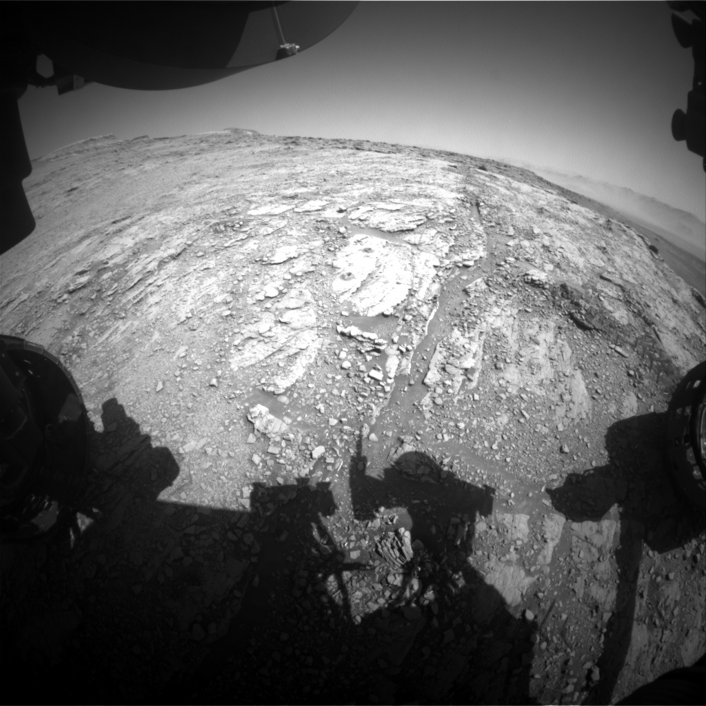 Nasa's Mars rover Curiosity acquired this image using its Front Hazard Avoidance Camera (Front Hazcam) on Sol 2528, at drive 3002, site number 76