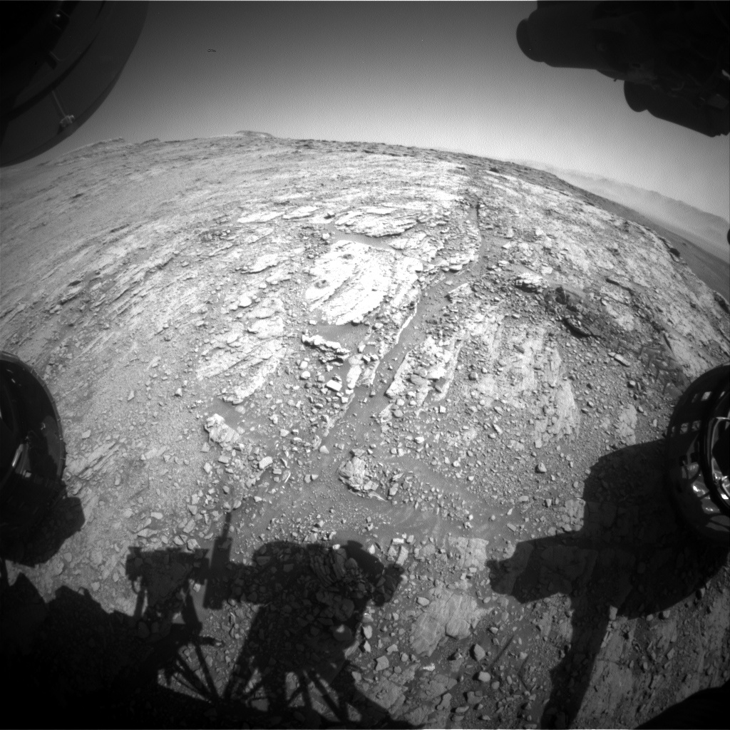 Nasa's Mars rover Curiosity acquired this image using its Front Hazard Avoidance Camera (Front Hazcam) on Sol 2530, at drive 3002, site number 76