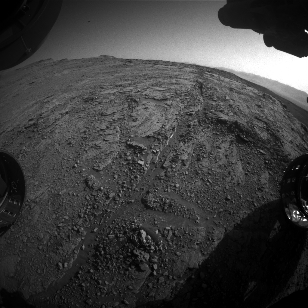 Nasa's Mars rover Curiosity acquired this image using its Front Hazard Avoidance Camera (Front Hazcam) on Sol 2531, at drive 3002, site number 76