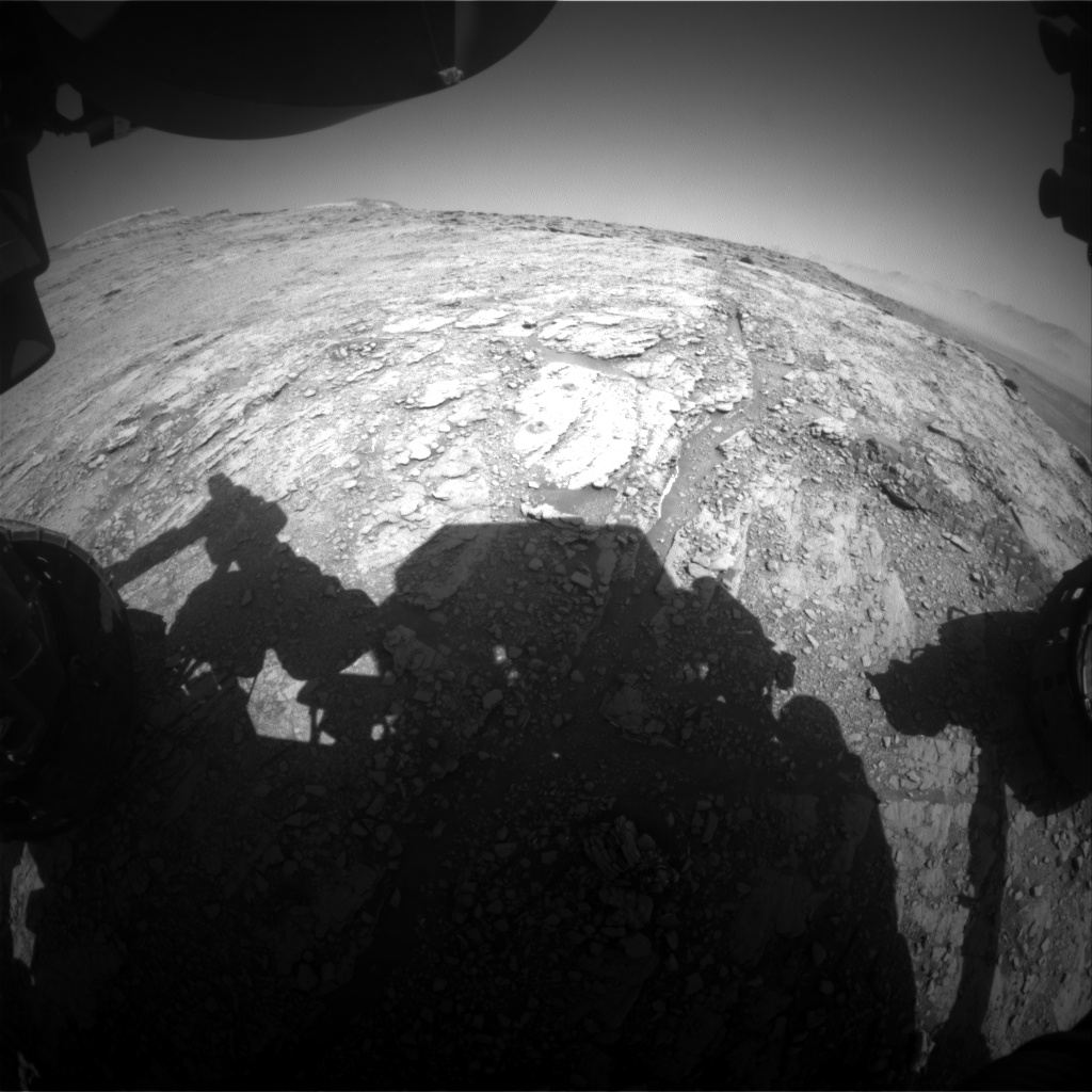 Nasa's Mars rover Curiosity acquired this image using its Front Hazard Avoidance Camera (Front Hazcam) on Sol 2532, at drive 3002, site number 76