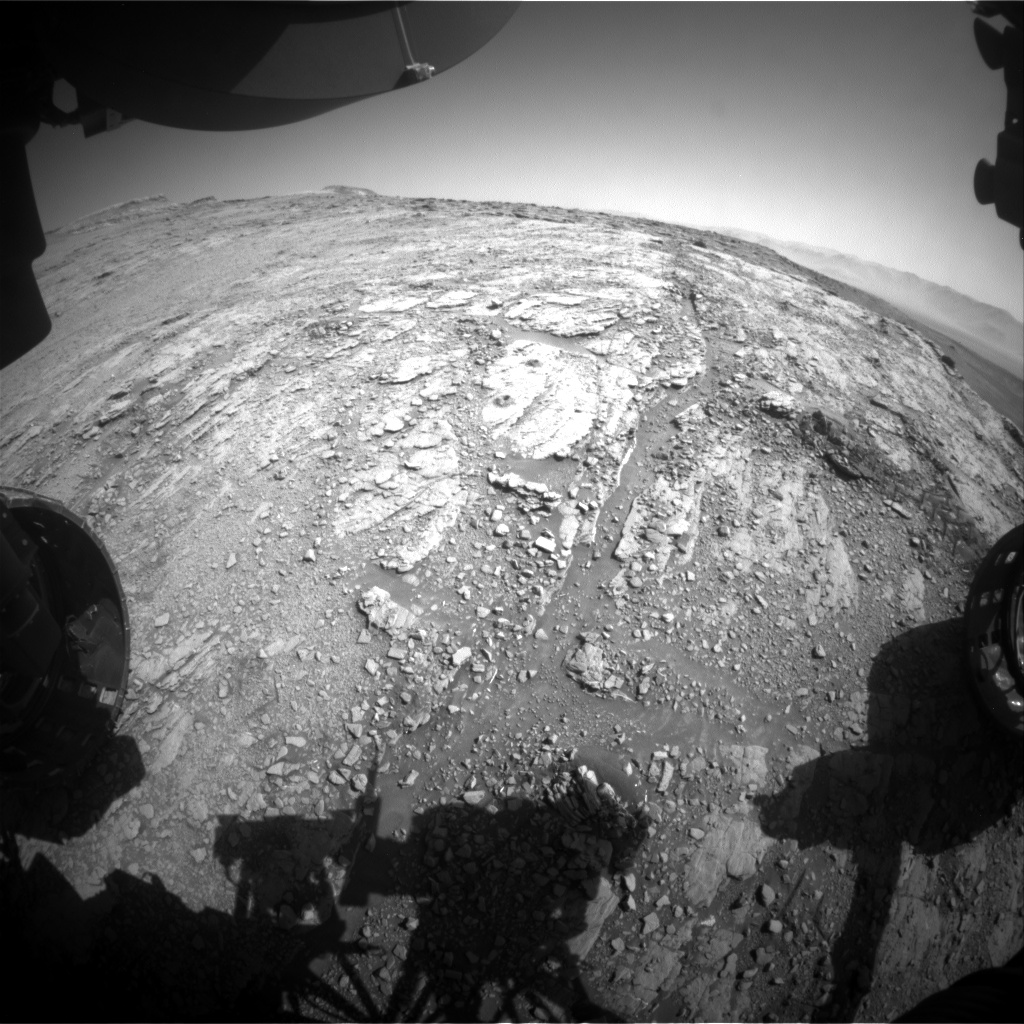 Nasa's Mars rover Curiosity acquired this image using its Front Hazard Avoidance Camera (Front Hazcam) on Sol 2533, at drive 3002, site number 76