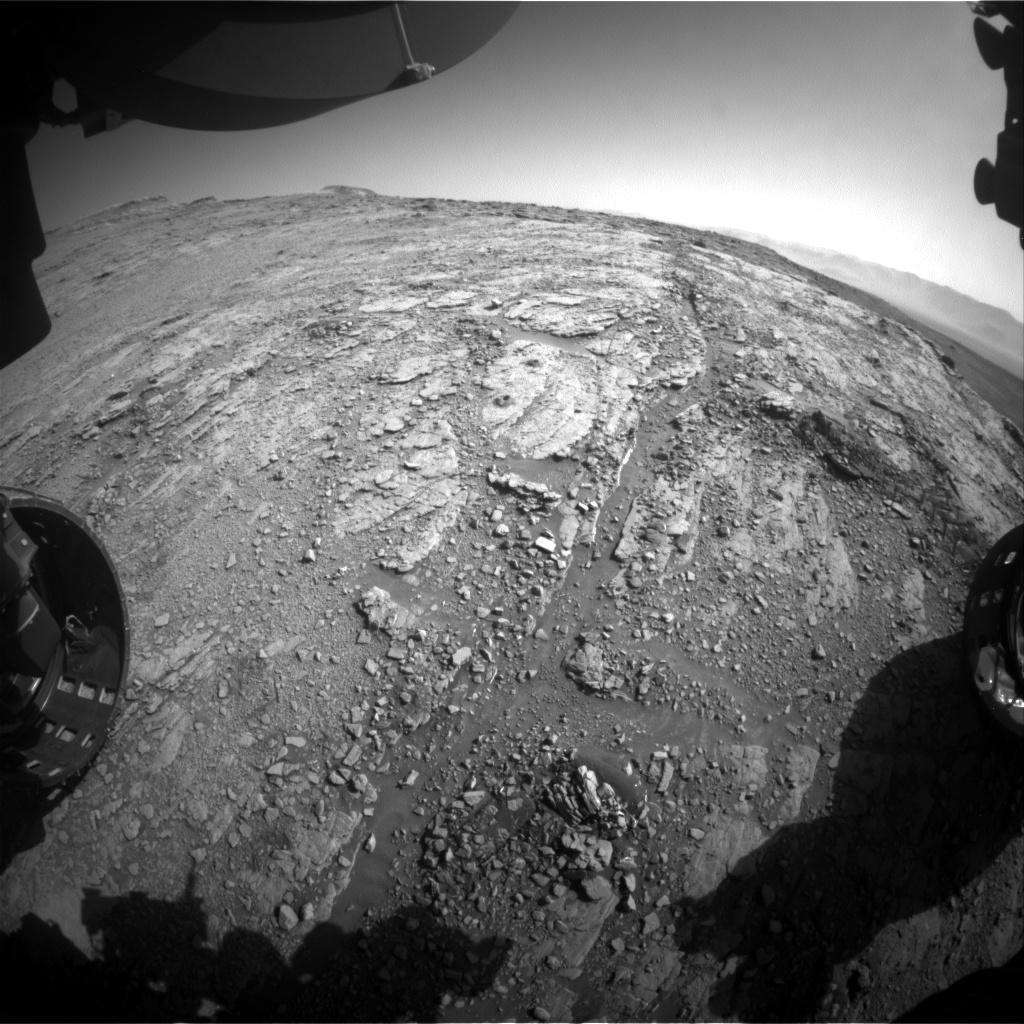 Nasa's Mars rover Curiosity acquired this image using its Front Hazard Avoidance Camera (Front Hazcam) on Sol 2536, at drive 3002, site number 76