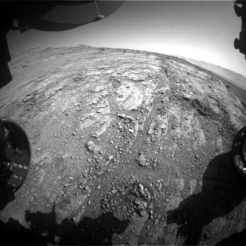 Nasa's Mars rover Curiosity acquired this image using its Front Hazard Avoidance Camera (Front Hazcam) on Sol 2542, at drive 3002, site number 76