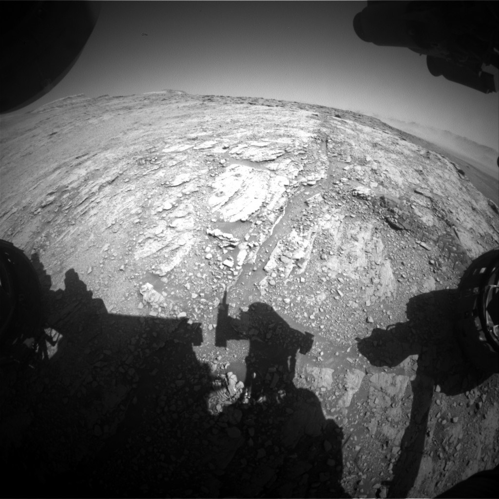 Nasa's Mars rover Curiosity acquired this image using its Front Hazard Avoidance Camera (Front Hazcam) on Sol 2544, at drive 3002, site number 76