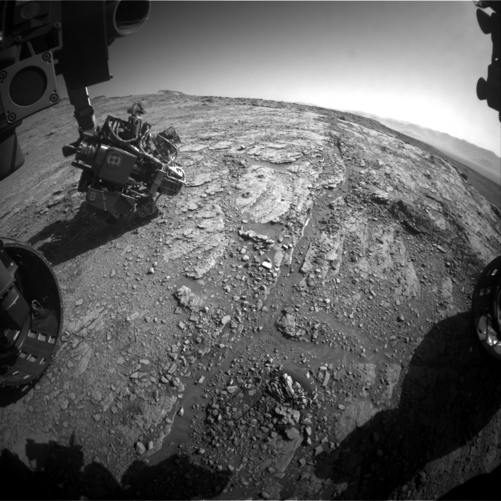 Nasa's Mars rover Curiosity acquired this image using its Front Hazard Avoidance Camera (Front Hazcam) on Sol 2550, at drive 3002, site number 76