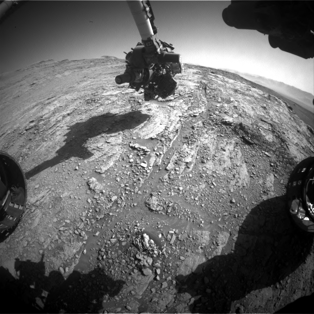 Nasa's Mars rover Curiosity acquired this image using its Front Hazard Avoidance Camera (Front Hazcam) on Sol 2550, at drive 3002, site number 76