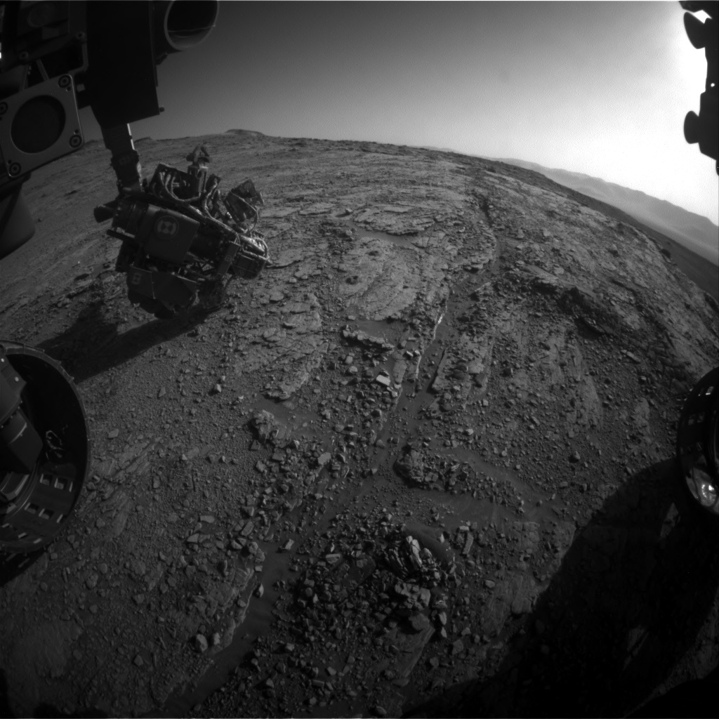 Nasa's Mars rover Curiosity acquired this image using its Front Hazard Avoidance Camera (Front Hazcam) on Sol 2551, at drive 3002, site number 76