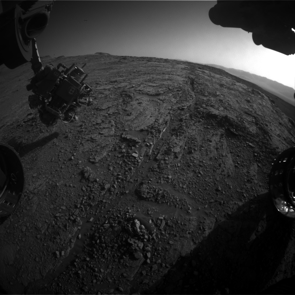 Nasa's Mars rover Curiosity acquired this image using its Front Hazard Avoidance Camera (Front Hazcam) on Sol 2551, at drive 3002, site number 76