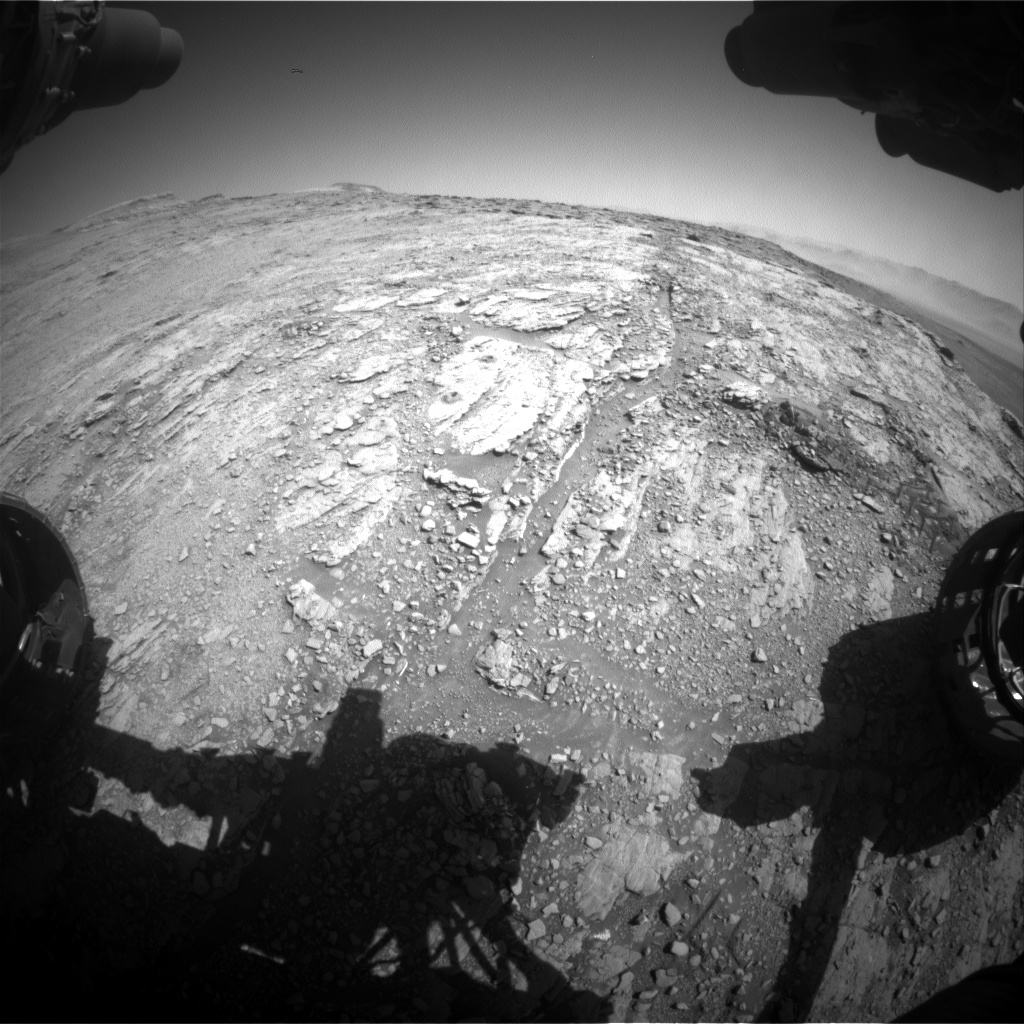 Nasa's Mars rover Curiosity acquired this image using its Front Hazard Avoidance Camera (Front Hazcam) on Sol 2554, at drive 3002, site number 76