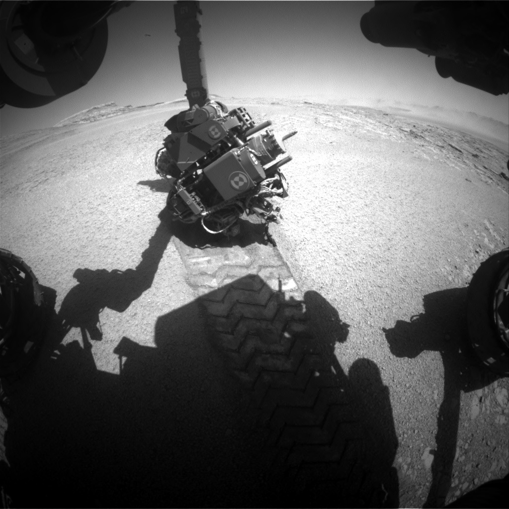 Nasa's Mars rover Curiosity acquired this image using its Front Hazard Avoidance Camera (Front Hazcam) on Sol 2559, at drive 70, site number 77