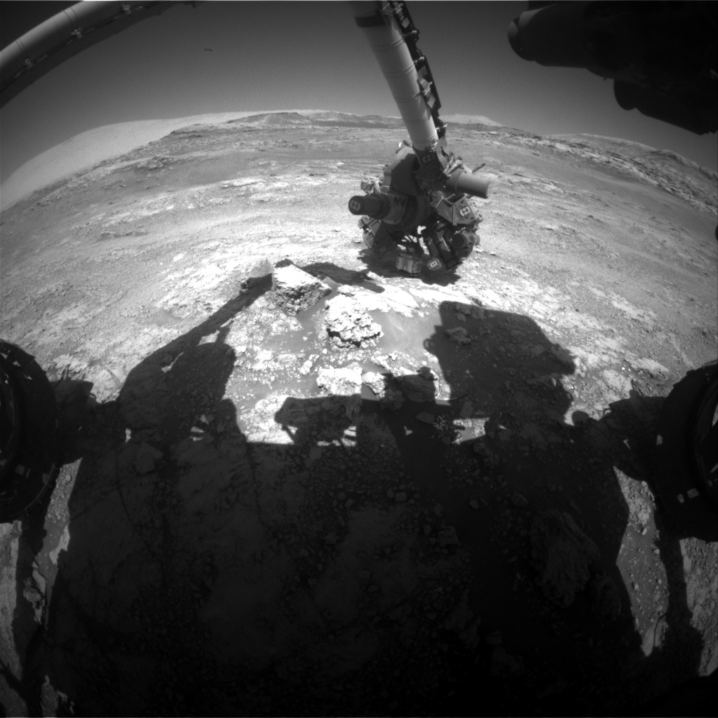Nasa's Mars rover Curiosity acquired this image using its Front Hazard Avoidance Camera (Front Hazcam) on Sol 2568, at drive 574, site number 77