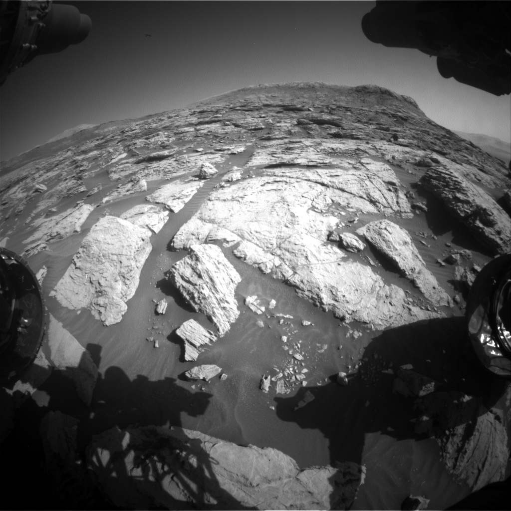 Nasa's Mars rover Curiosity acquired this image using its Front Hazard Avoidance Camera (Front Hazcam) on Sol 2570, at drive 1006, site number 77