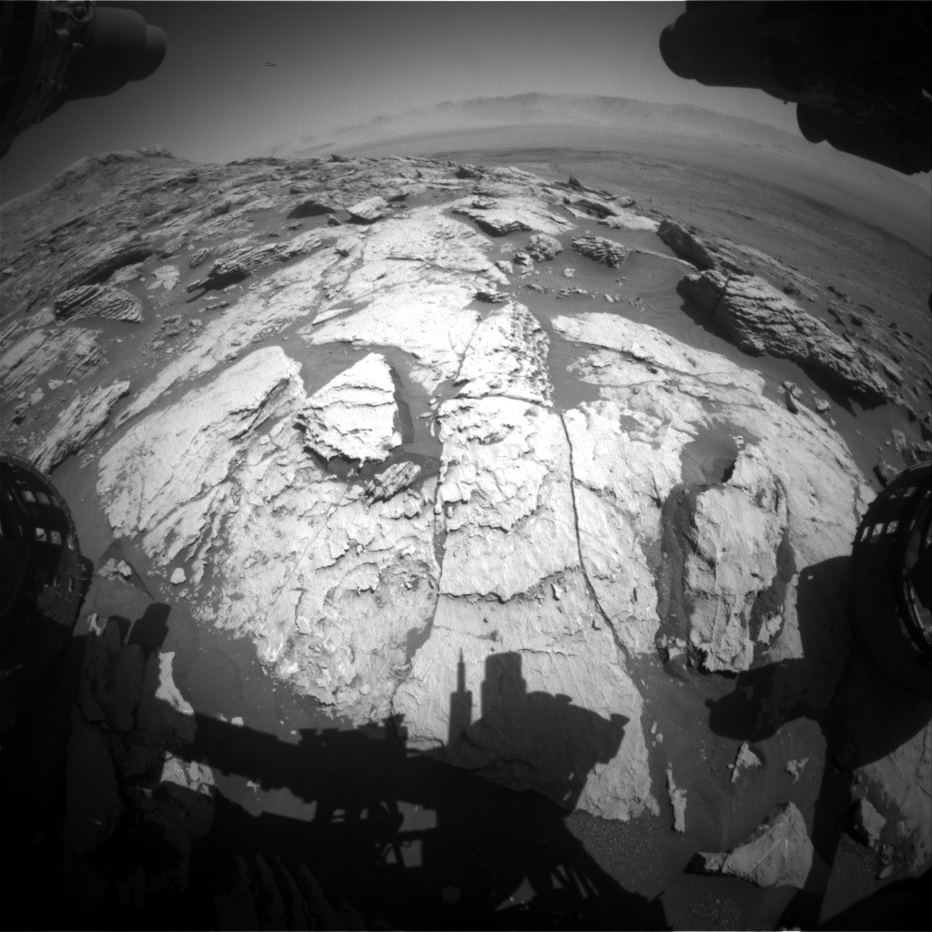 Nasa's Mars rover Curiosity acquired this image using its Front Hazard Avoidance Camera (Front Hazcam) on Sol 2573, at drive 1070, site number 77