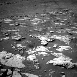 Nasa's Mars rover Curiosity acquired this image using its Left Navigation Camera on Sol 2575, at drive 1070, site number 77