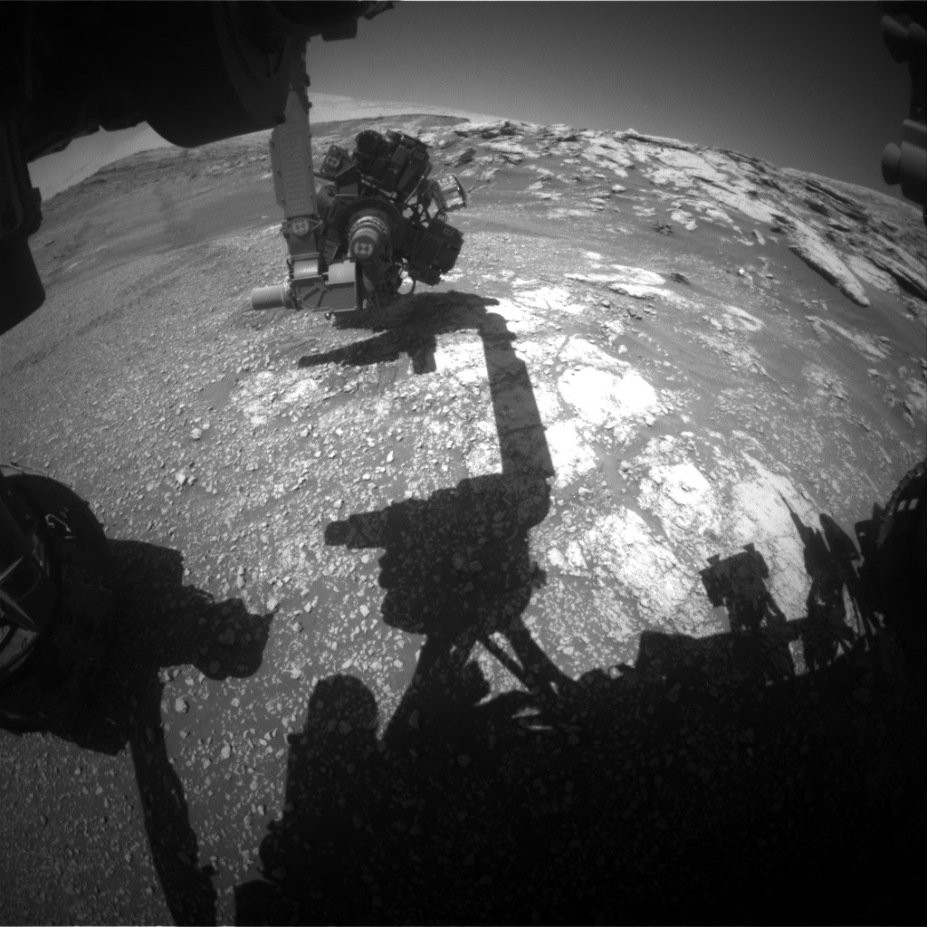 Nasa's Mars rover Curiosity acquired this image using its Front Hazard Avoidance Camera (Front Hazcam) on Sol 2577, at drive 1416, site number 77