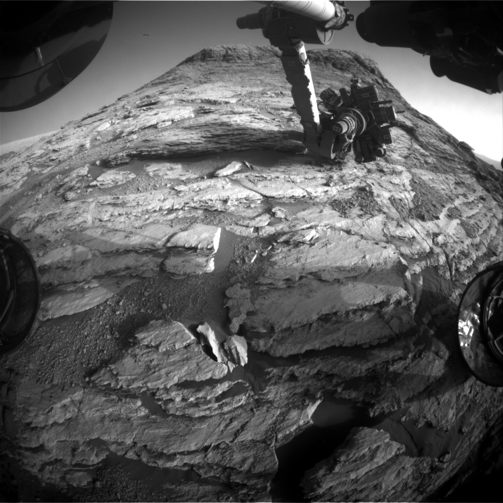 Nasa's Mars rover Curiosity acquired this image using its Front Hazard Avoidance Camera (Front Hazcam) on Sol 2585, at drive 1626, site number 77