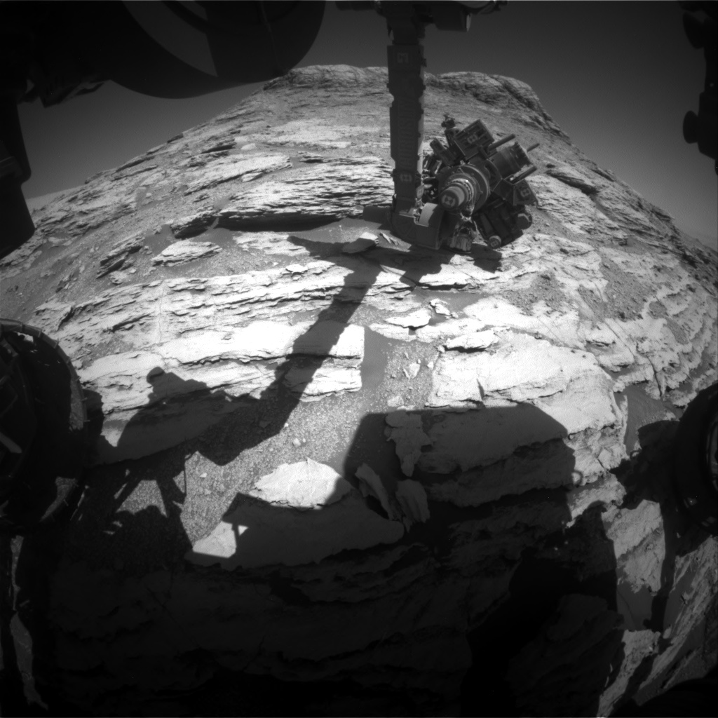 Nasa's Mars rover Curiosity acquired this image using its Front Hazard Avoidance Camera (Front Hazcam) on Sol 2586, at drive 1626, site number 77