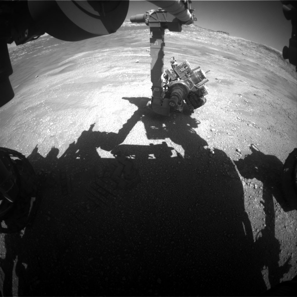 Nasa's Mars rover Curiosity acquired this image using its Front Hazard Avoidance Camera (Front Hazcam) on Sol 2595, at drive 2540, site number 77