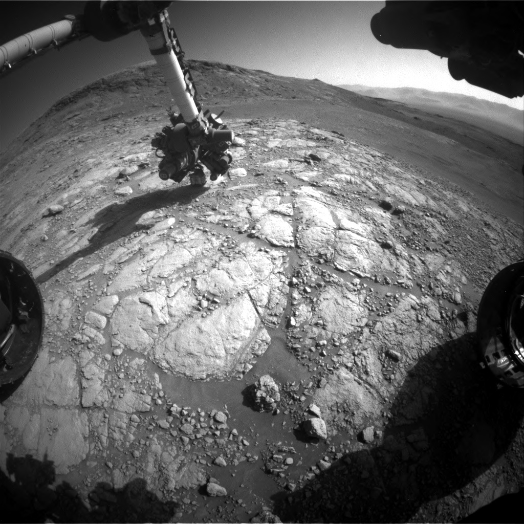 Nasa's Mars rover Curiosity acquired this image using its Front Hazard Avoidance Camera (Front Hazcam) on Sol 2597, at drive 2786, site number 77