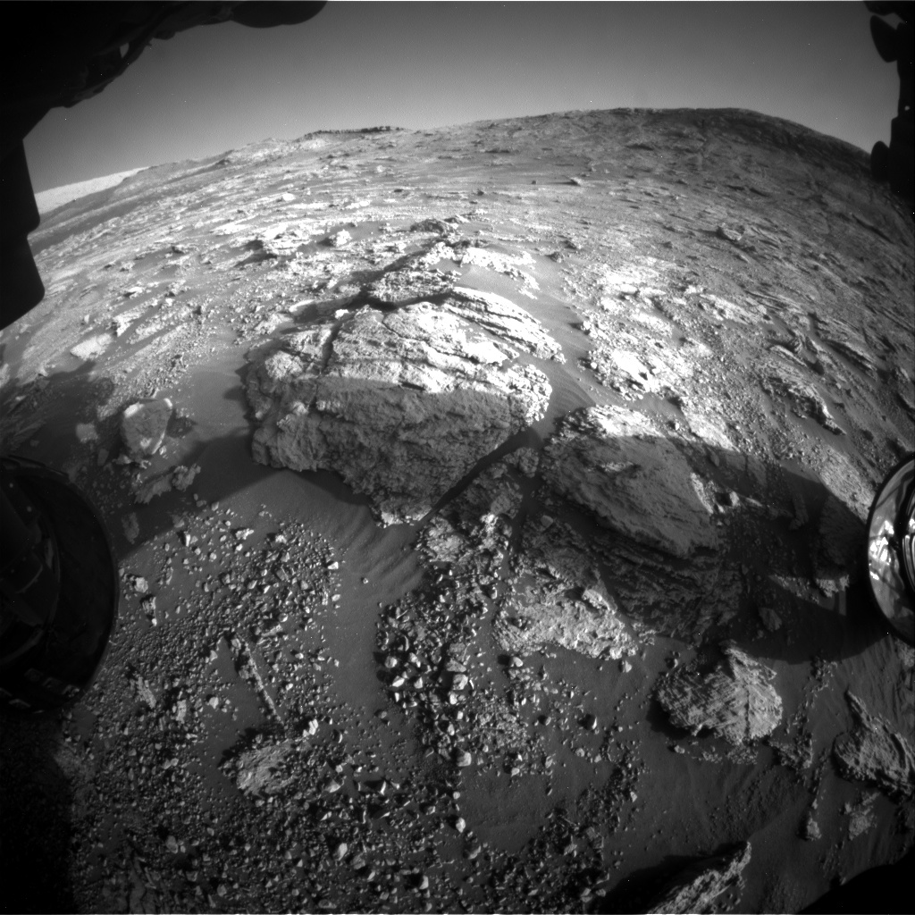 Nasa's Mars rover Curiosity acquired this image using its Front Hazard Avoidance Camera (Front Hazcam) on Sol 2602, at drive 2954, site number 77