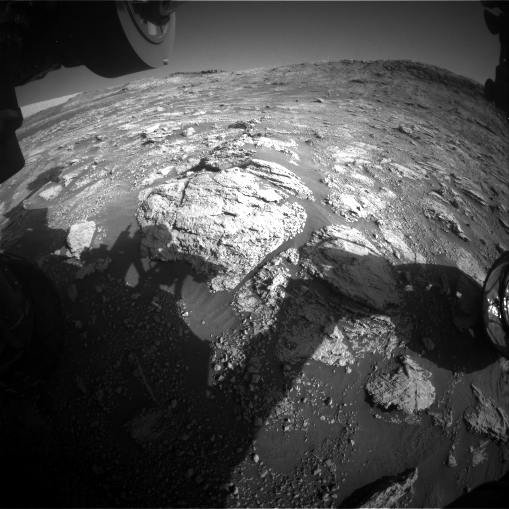 Nasa's Mars rover Curiosity acquired this image using its Front Hazard Avoidance Camera (Front Hazcam) on Sol 2603, at drive 2954, site number 77