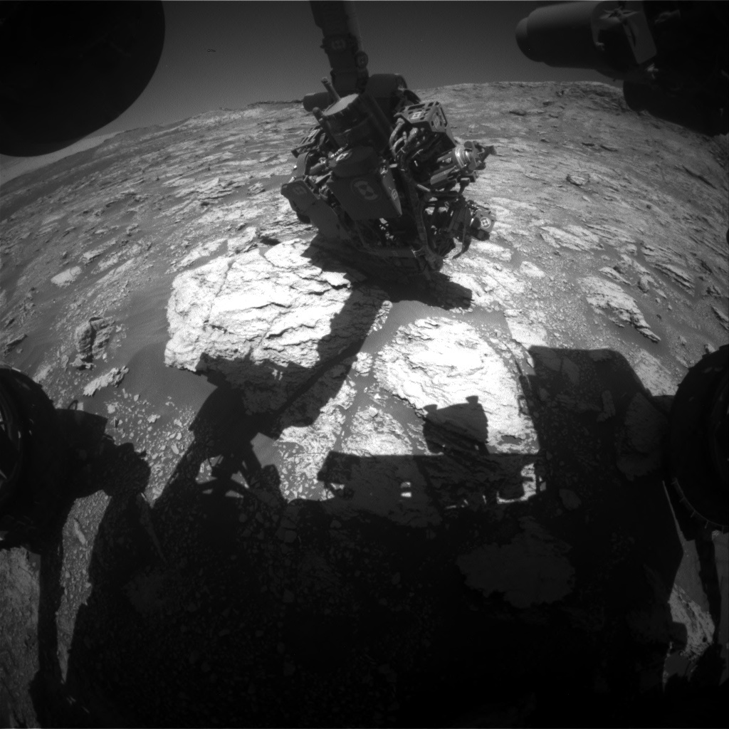 Nasa's Mars rover Curiosity acquired this image using its Front Hazard Avoidance Camera (Front Hazcam) on Sol 2604, at drive 2954, site number 77