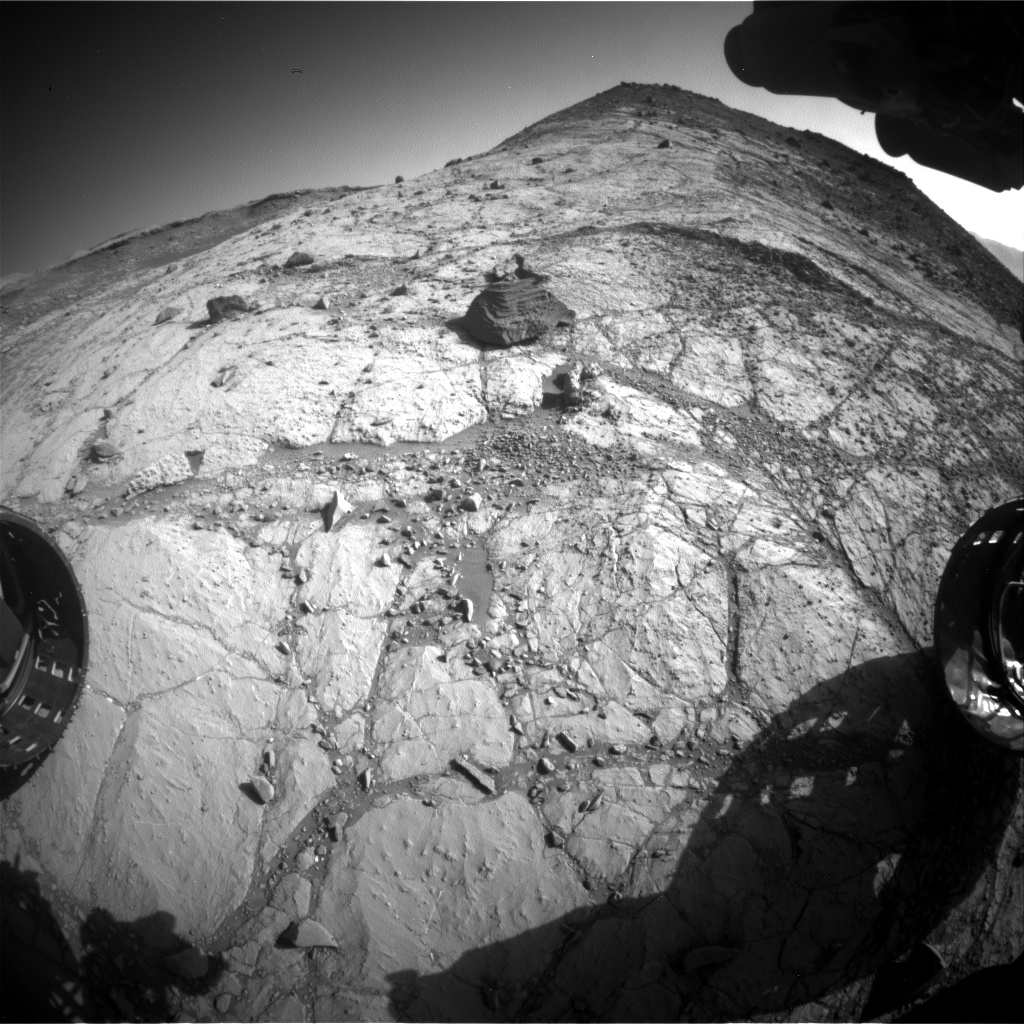 Nasa's Mars rover Curiosity acquired this image using its Front Hazard Avoidance Camera (Front Hazcam) on Sol 2619, at drive 1002, site number 78