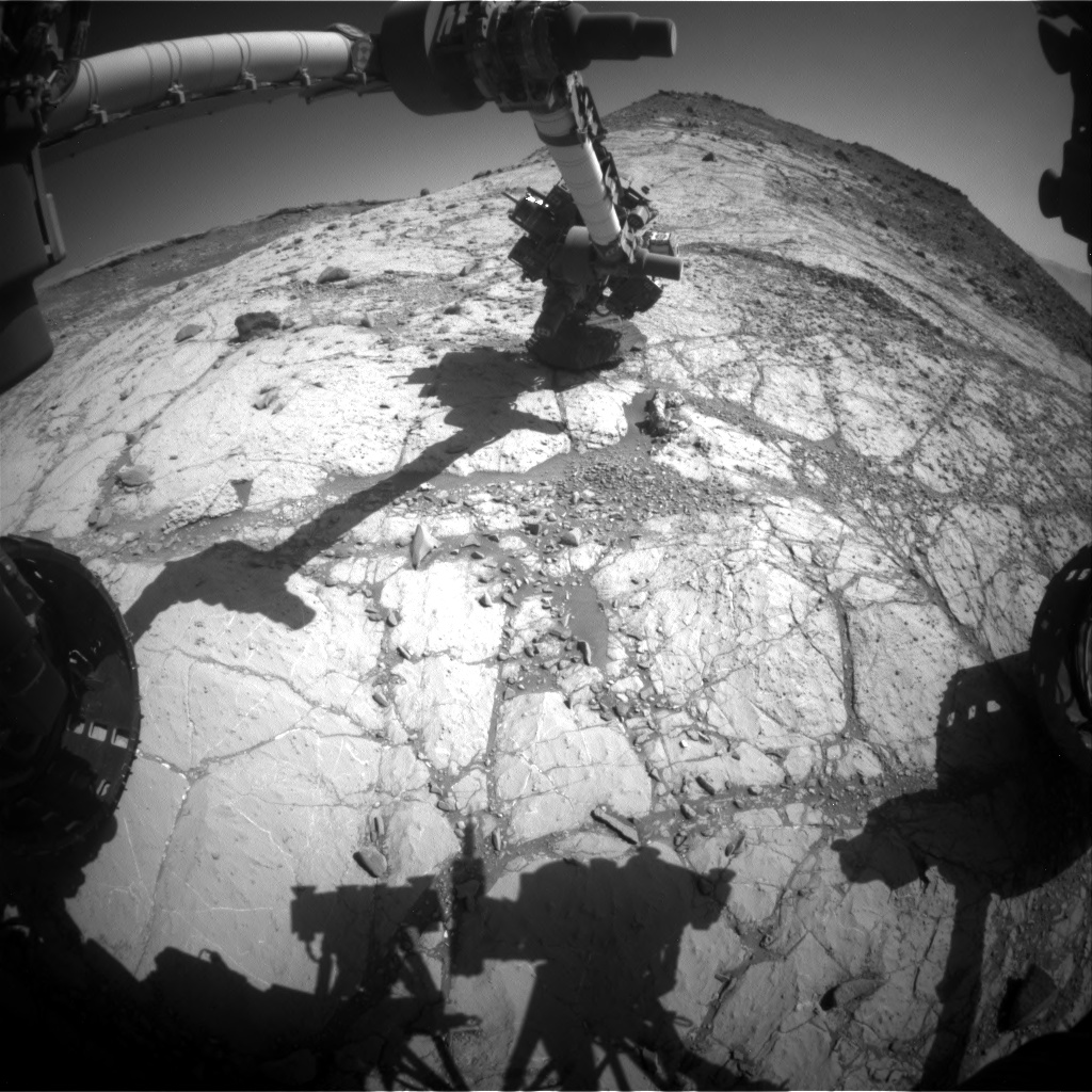 Nasa's Mars rover Curiosity acquired this image using its Front Hazard Avoidance Camera (Front Hazcam) on Sol 2631, at drive 1002, site number 78