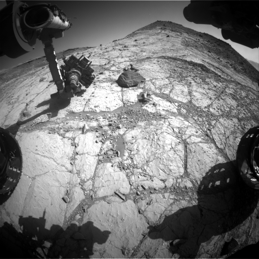 Nasa's Mars rover Curiosity acquired this image using its Front Hazard Avoidance Camera (Front Hazcam) on Sol 2631, at drive 1002, site number 78