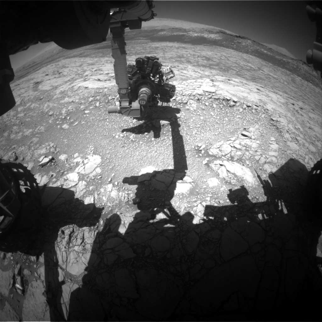 Nasa's Mars rover Curiosity acquired this image using its Front Hazard Avoidance Camera (Front Hazcam) on Sol 2645, at drive 1442, site number 78