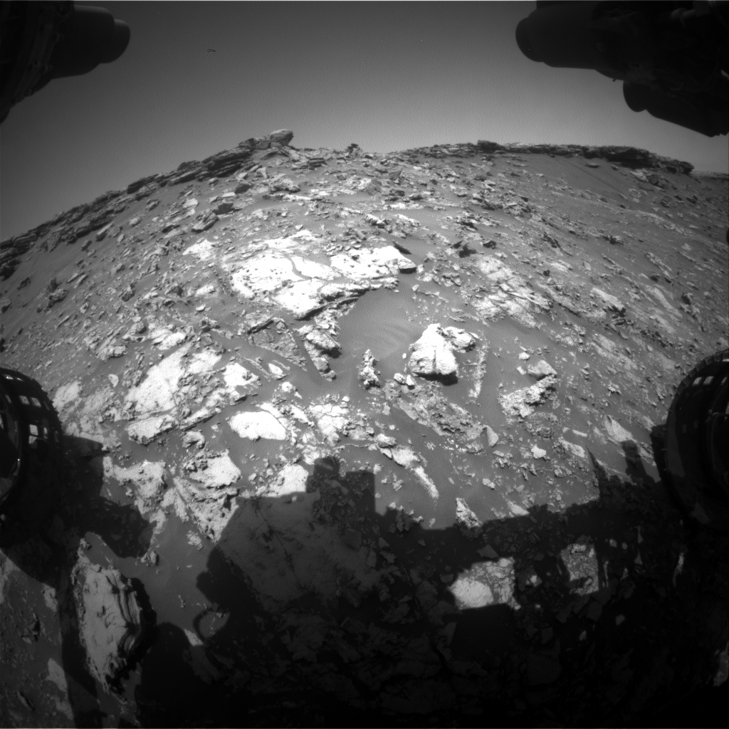Nasa's Mars rover Curiosity acquired this image using its Front Hazard Avoidance Camera (Front Hazcam) on Sol 2663, at drive 2858, site number 78