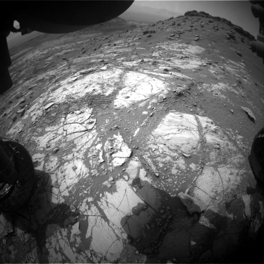 Nasa's Mars rover Curiosity acquired this image using its Front Hazard Avoidance Camera (Front Hazcam) on Sol 2672, at drive 0, site number 79