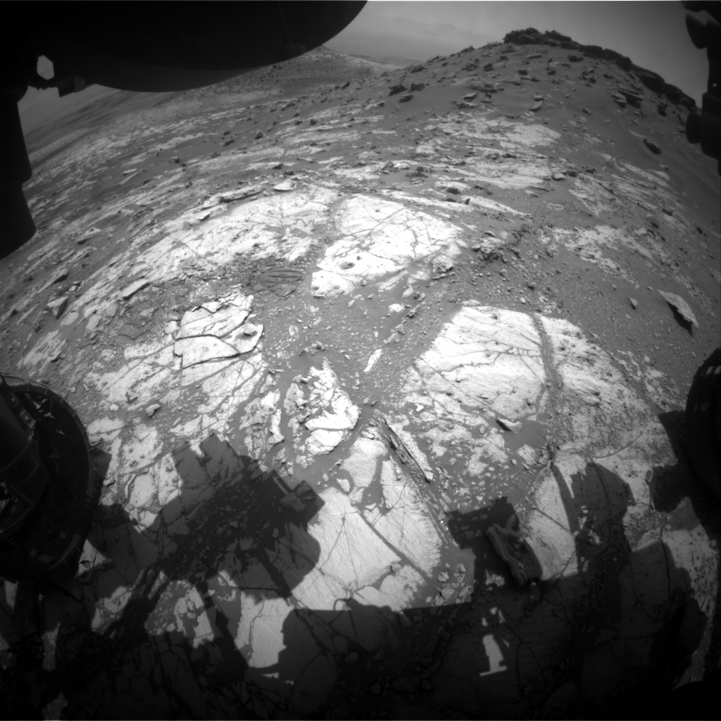 Nasa's Mars rover Curiosity acquired this image using its Front Hazard Avoidance Camera (Front Hazcam) on Sol 2680, at drive 0, site number 79