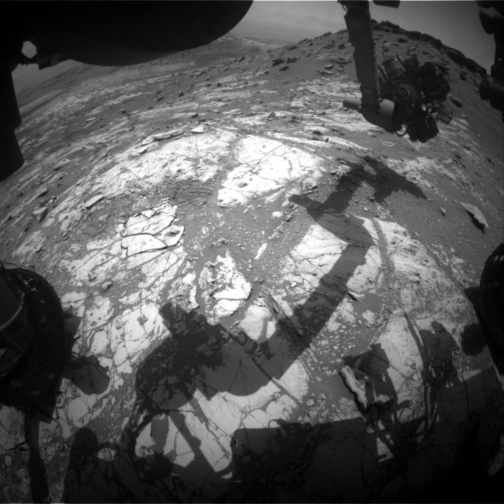 Nasa's Mars rover Curiosity acquired this image using its Front Hazard Avoidance Camera (Front Hazcam) on Sol 2688, at drive 0, site number 79
