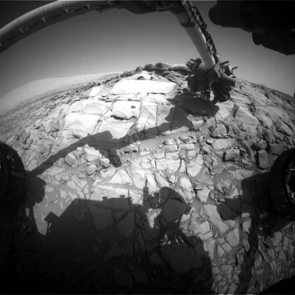 Nasa's Mars rover Curiosity acquired this image using its Front Hazard Avoidance Camera (Front Hazcam) on Sol 2700, at drive 474, site number 79