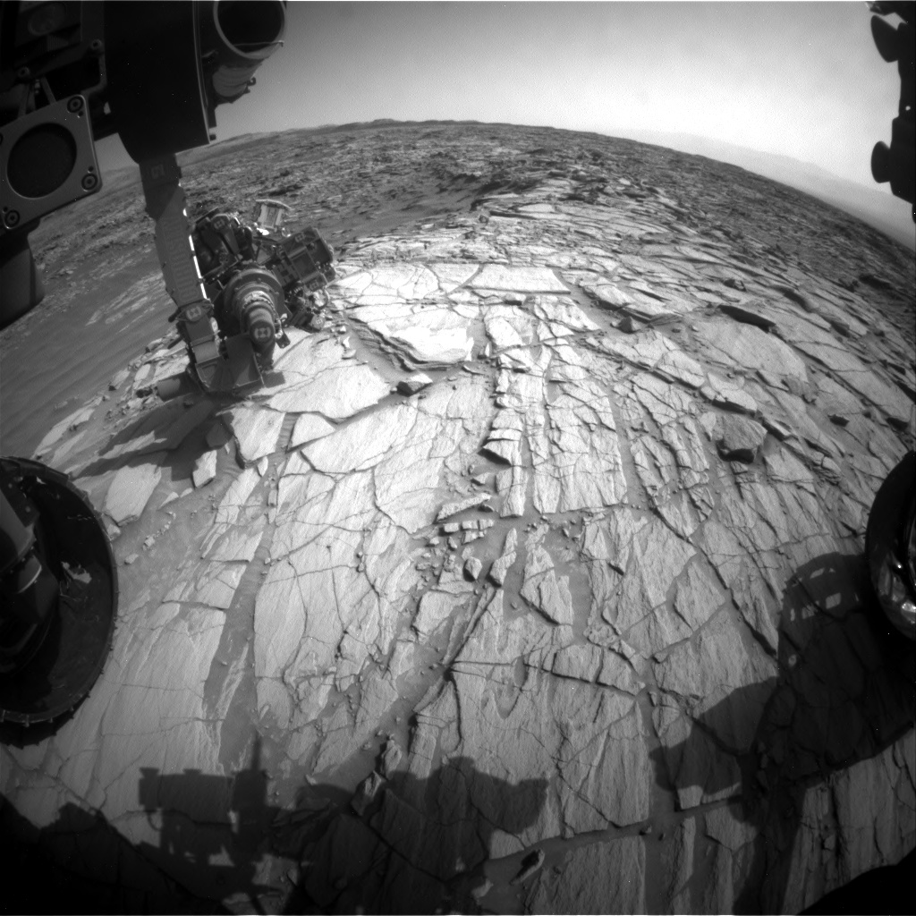 Nasa's Mars rover Curiosity acquired this image using its Front Hazard Avoidance Camera (Front Hazcam) on Sol 2701, at drive 588, site number 79