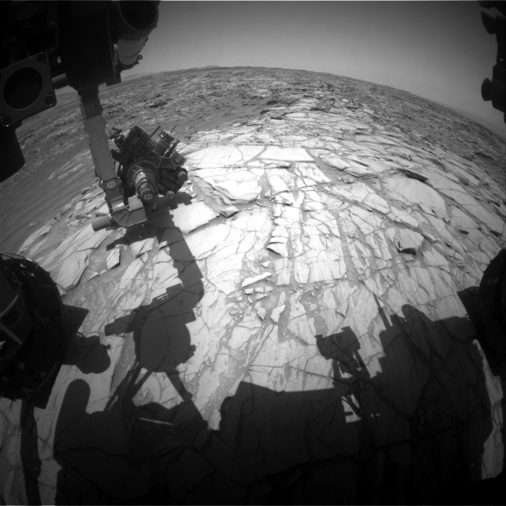 Nasa's Mars rover Curiosity acquired this image using its Front Hazard Avoidance Camera (Front Hazcam) on Sol 2702, at drive 588, site number 79
