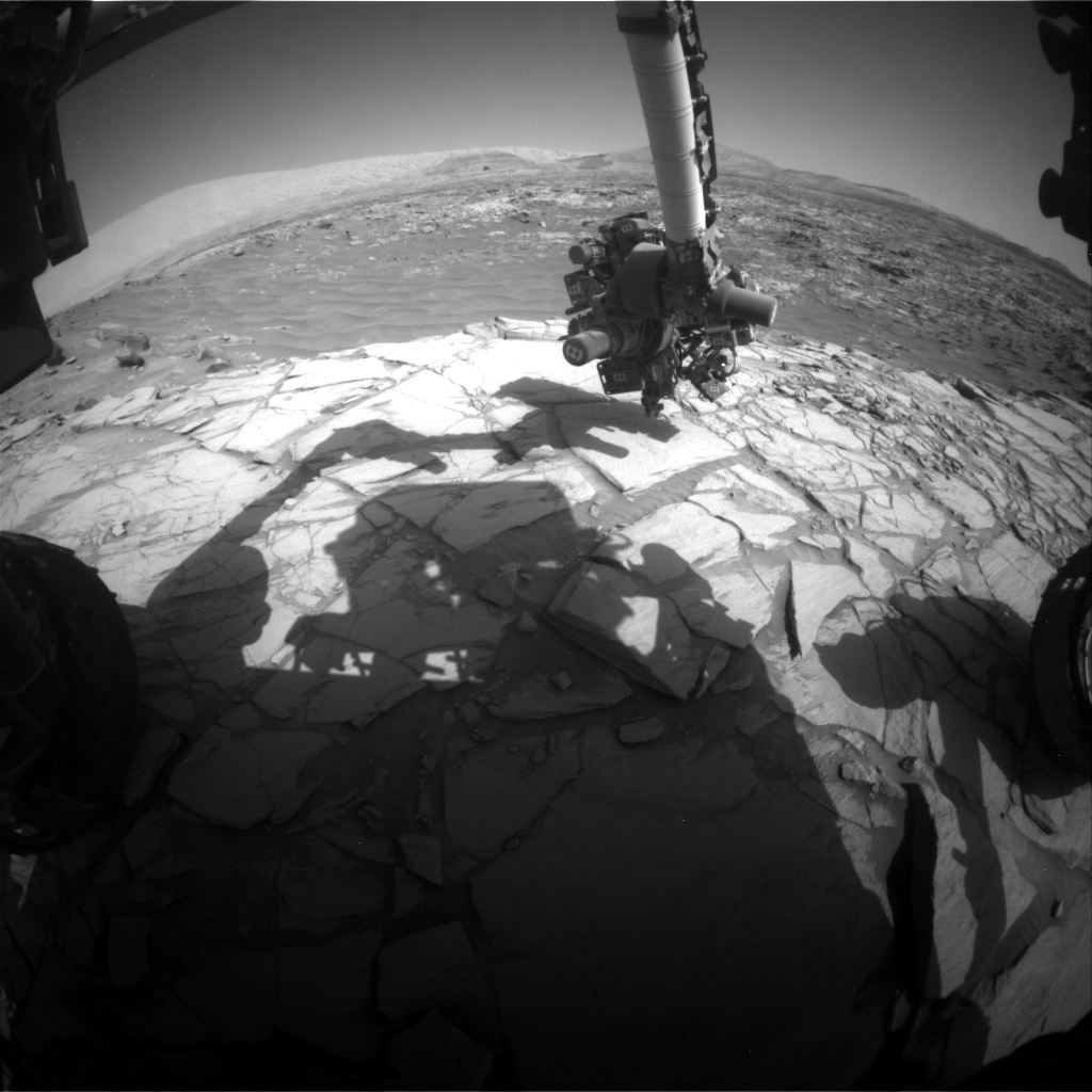 Nasa's Mars rover Curiosity acquired this image using its Front Hazard Avoidance Camera (Front Hazcam) on Sol 2703, at drive 654, site number 79