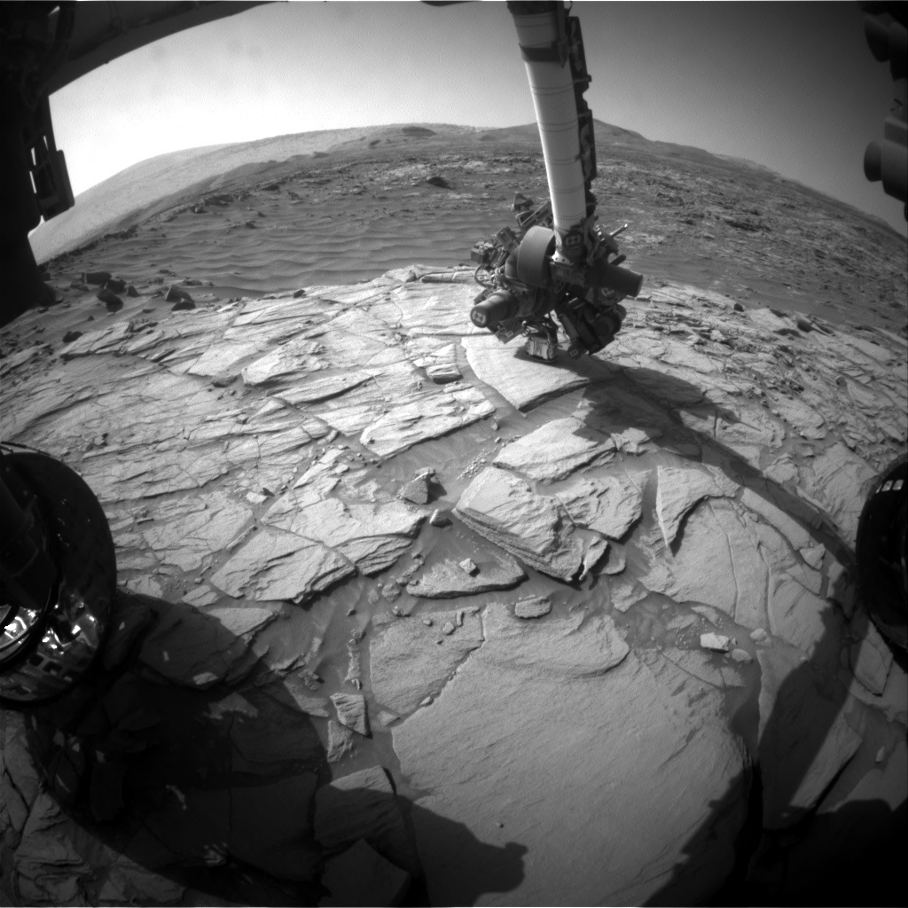 Nasa's Mars rover Curiosity acquired this image using its Front Hazard Avoidance Camera (Front Hazcam) on Sol 2704, at drive 654, site number 79