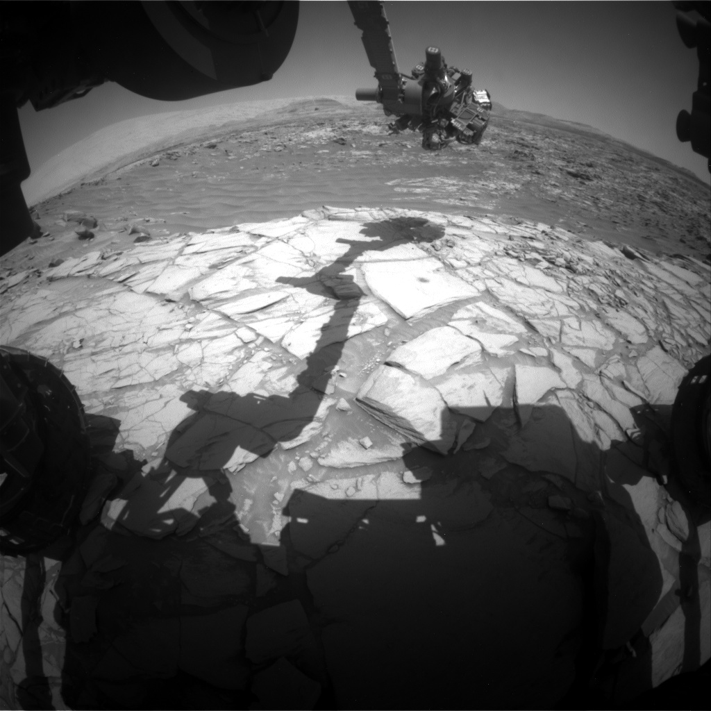 Nasa's Mars rover Curiosity acquired this image using its Front Hazard Avoidance Camera (Front Hazcam) on Sol 2705, at drive 654, site number 79
