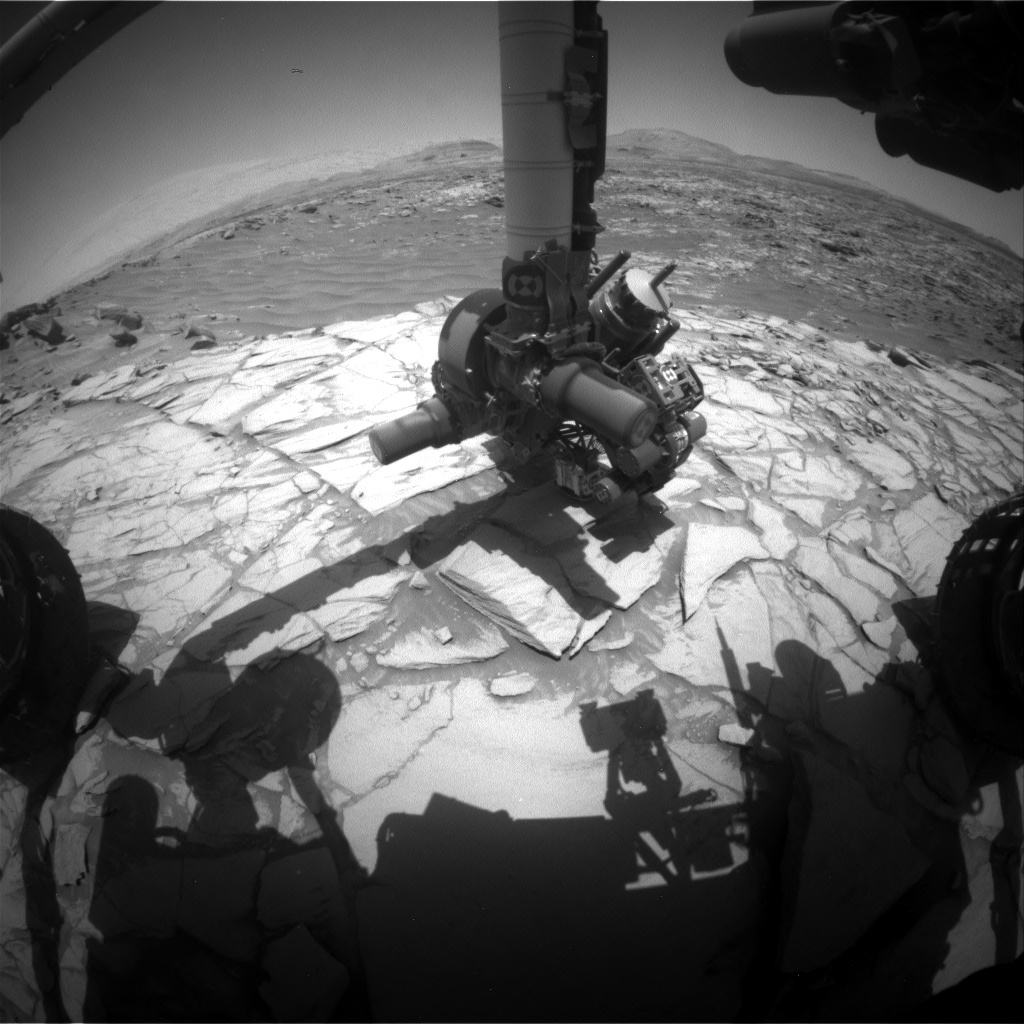 Nasa's Mars rover Curiosity acquired this image using its Front Hazard Avoidance Camera (Front Hazcam) on Sol 2710, at drive 654, site number 79