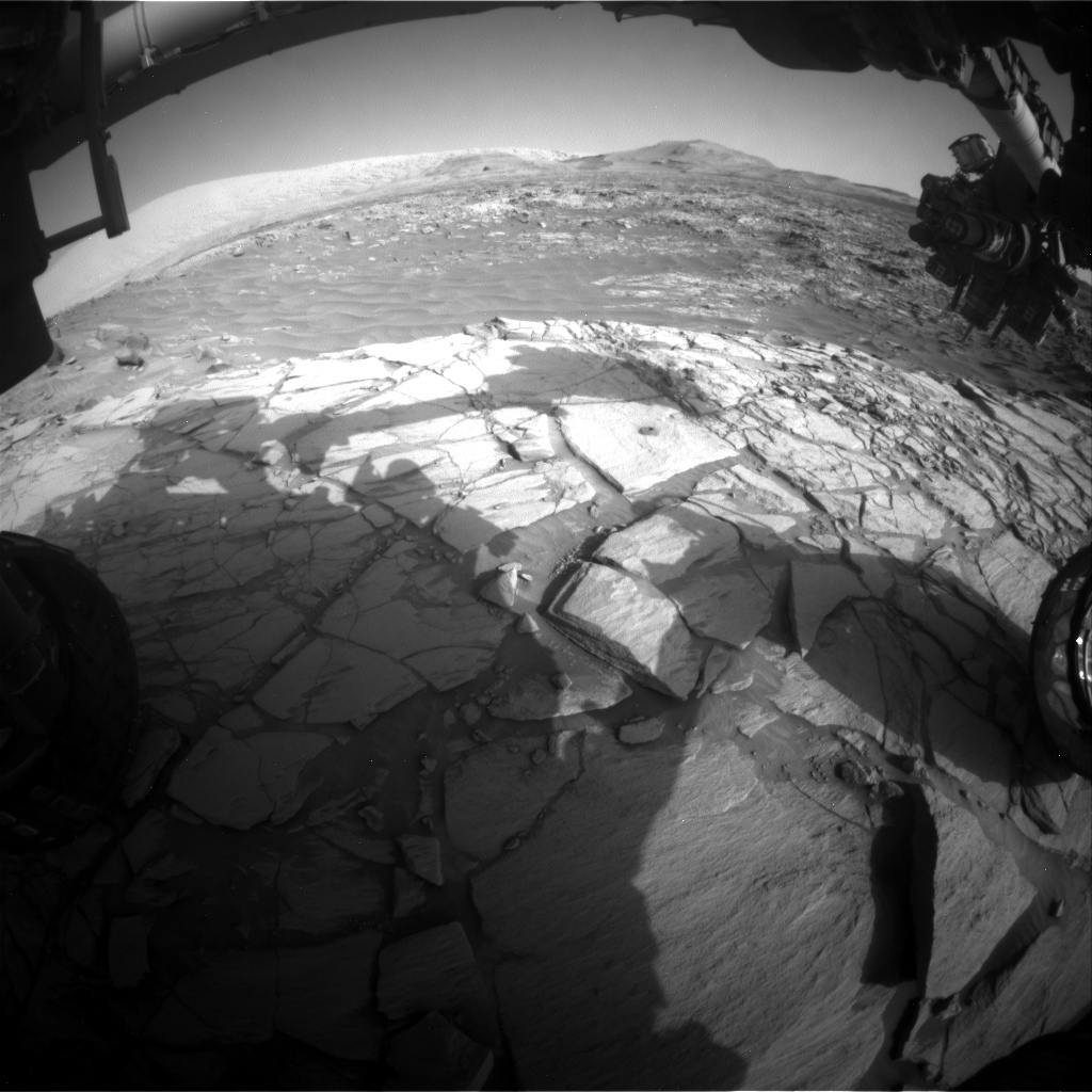 Nasa's Mars rover Curiosity acquired this image using its Front Hazard Avoidance Camera (Front Hazcam) on Sol 2715, at drive 654, site number 79